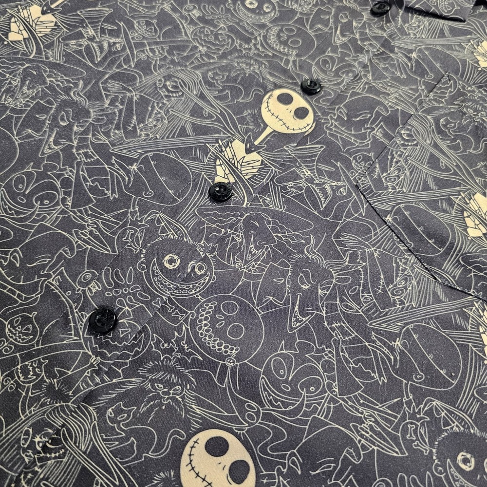 RSVLTS - Bone Daddy NBX Jack Skellington Womens Camp Collar Shirt Disney 2XL - Picture 6 of 9